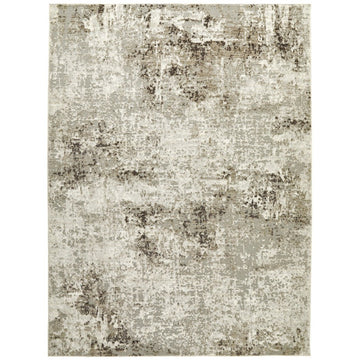 Rossa ROS03 Modern Abstract Distressed Durable Easy-Care Ribbed Textured Low Profile Short Pile Flatweave Ivory/Grey Rug-Concept Looms-Rug Love - The Most Loved Rug Store